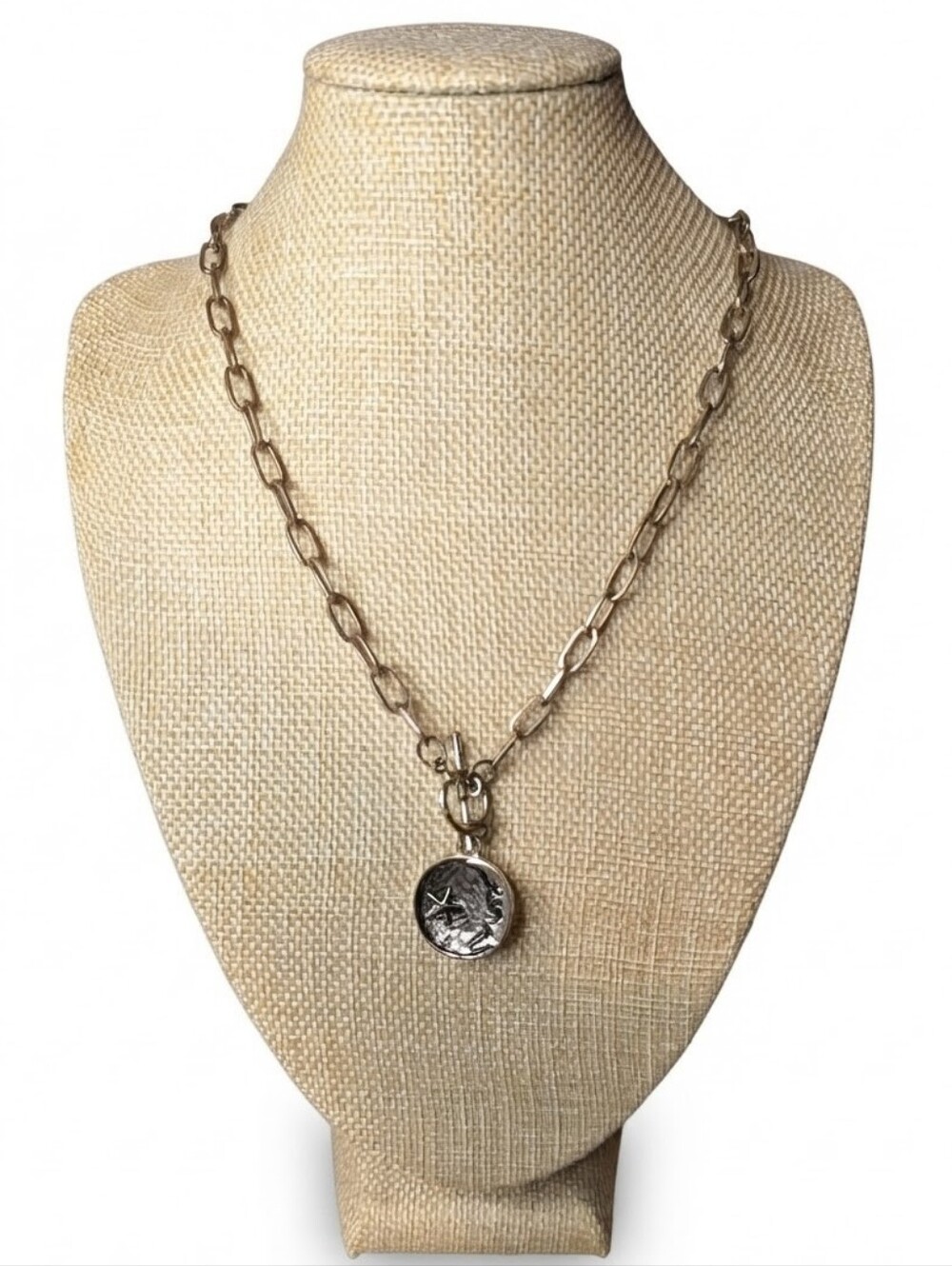 Moon Pendant Paperclip Necklace